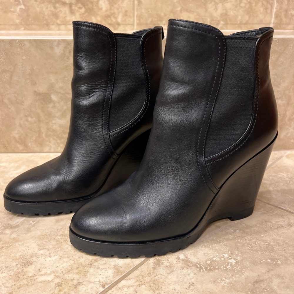Michael Kors Thea Black Wedge Ankle Boots, Woman’s size 8.5